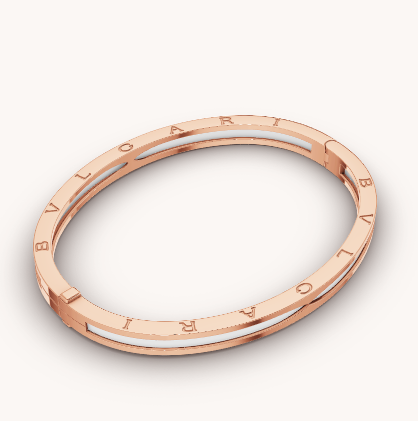 [Polaidi Jewelry]ZERO 1 PINK GOLD WITH WHITE CERAMIC BRACELET