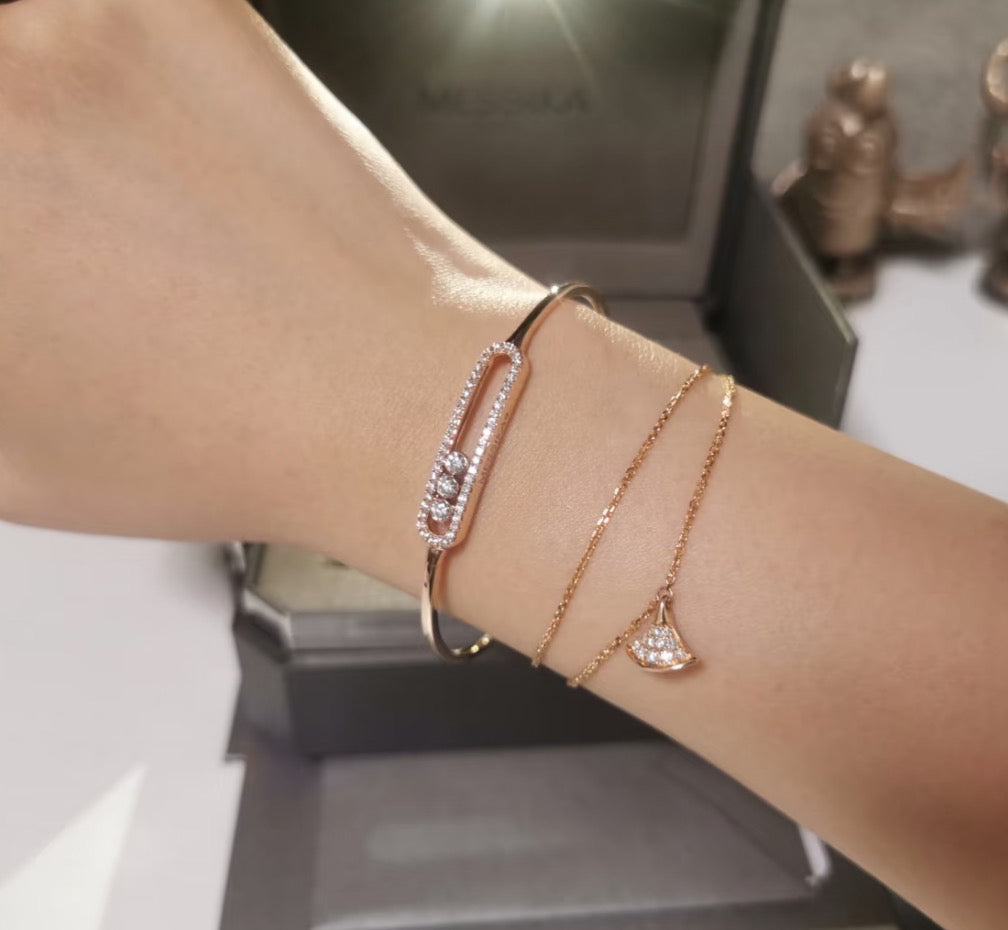 [Polaidi Jewelry]Move Pav¨¦ Diamond Bangle Bracelet M