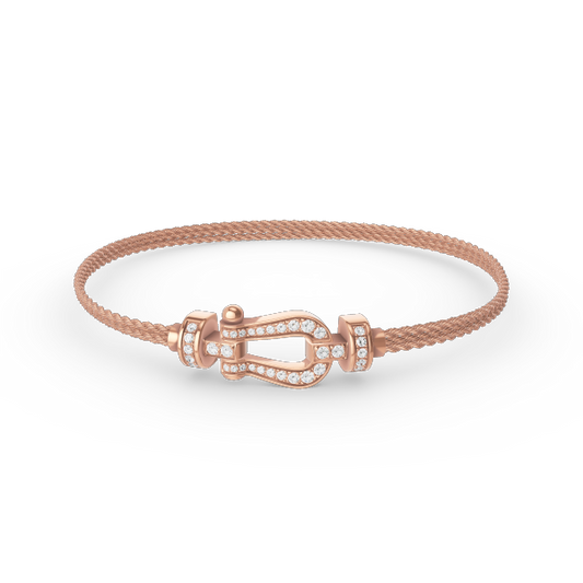 [Polaidi Jewelry]FORCE SMALL HORSESHOE  DIAMOND CHAIN ROPE BRACELET