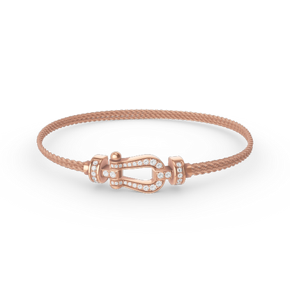 [：Polaidi Jewelry]FORCE SMALL HORSESHOE  DIAMOND CHAIN ROPE BRACELET