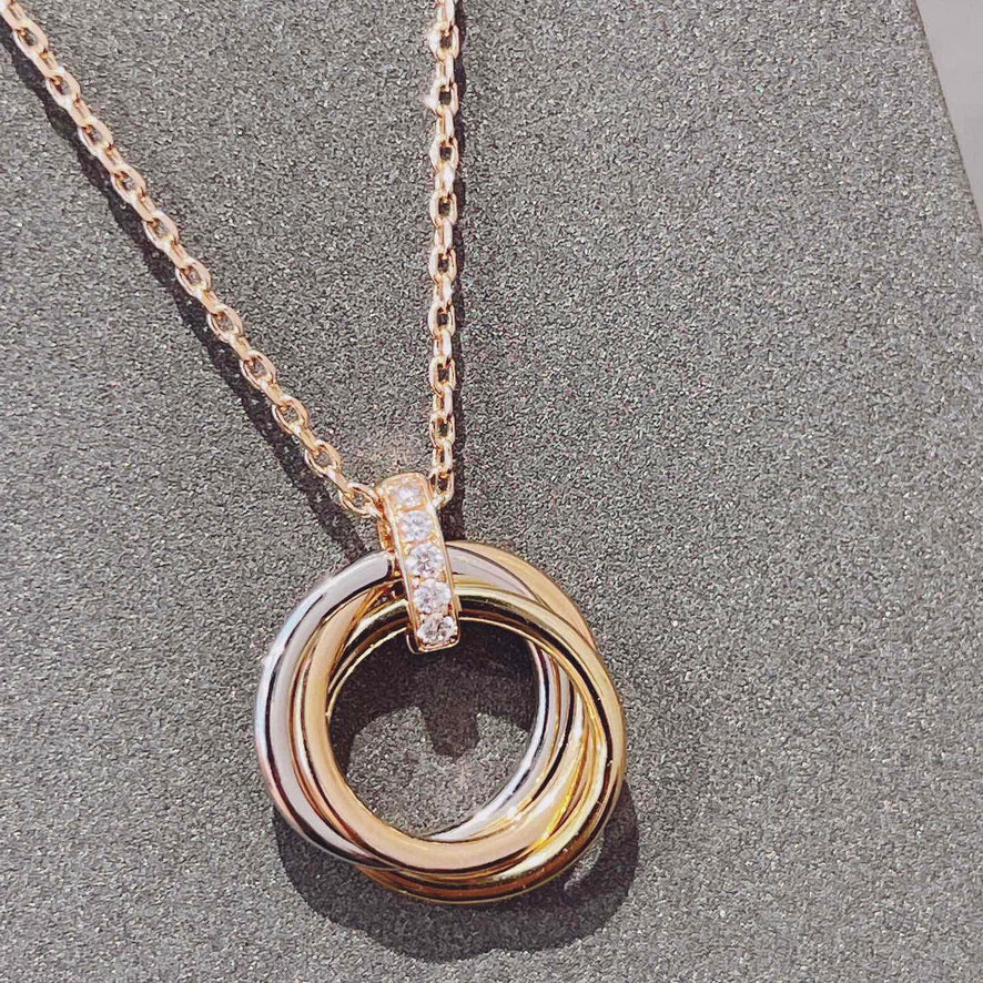 [Polaidi Jewelry]TRINITY NECKLACE GOLD  DIAMONDS
