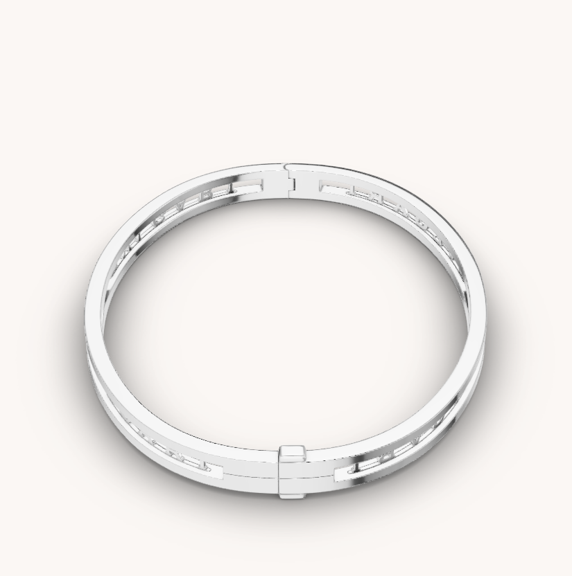 [Polaidi Jewelry]ZERO 1 SPIRAL LOGO SILVER BRACELET