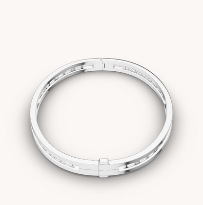 [Polaidi Jewelry]ZERO 1 SPIRAL LOGO SILVER BRACELET