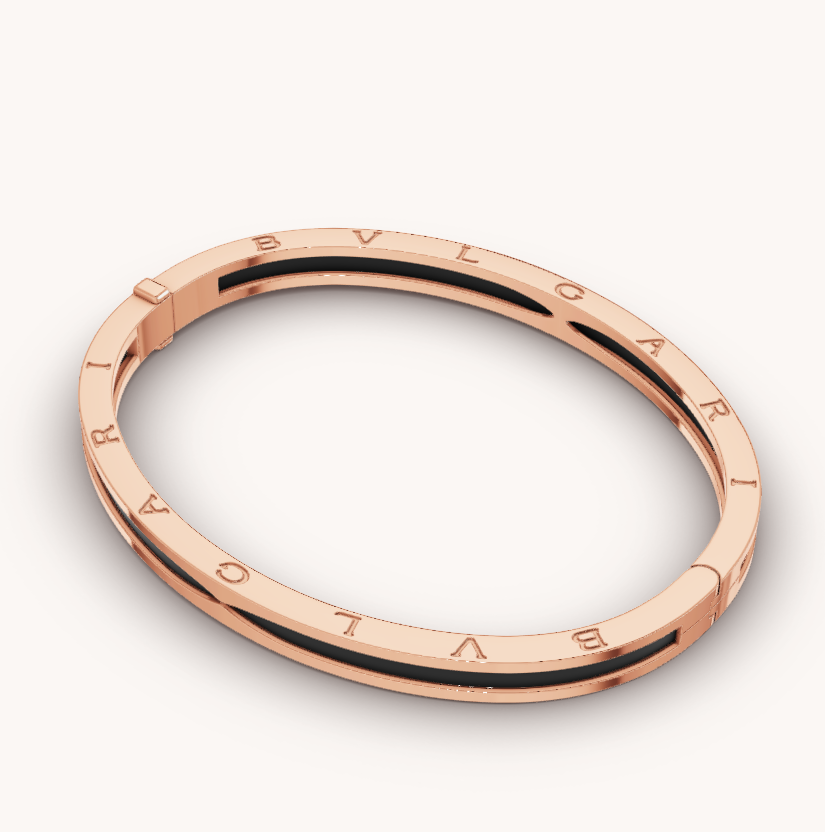[Polaidi Jewelry]ZERO 1 PINK GOLD WITH BLACK CERAMIC BRACELET