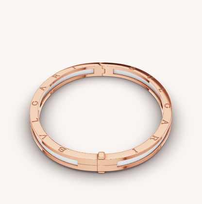 [Polaidi Jewelry]ZERO 1 PINK GOLD WITH WHITE CERAMIC BRACELET