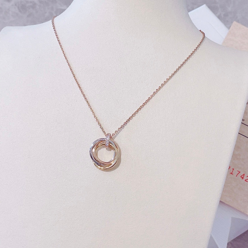 [Polaidi Jewelry]TRINITY NECKLACE GOLD  DIAMONDS