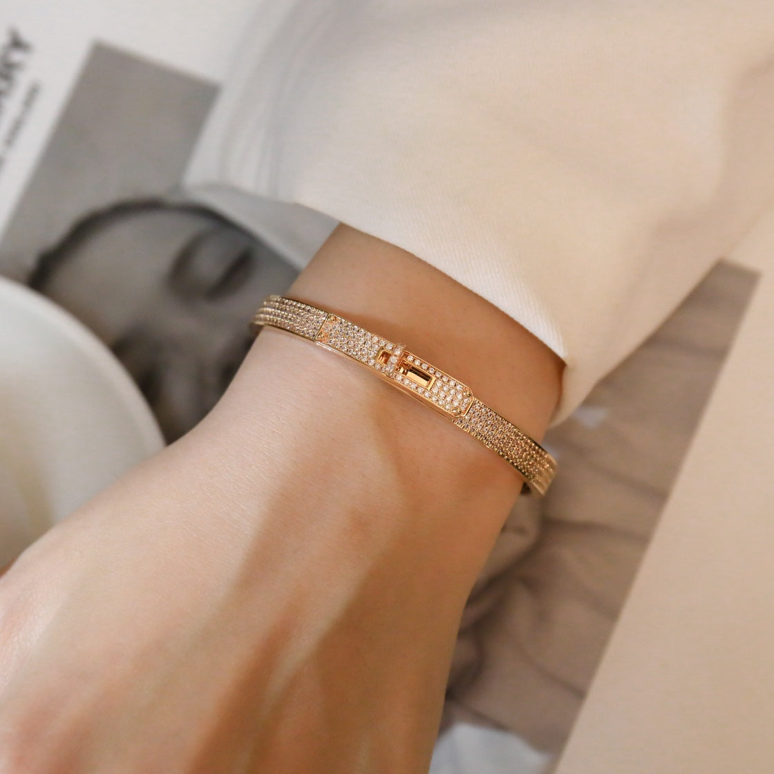 [：Polaidi Jewelry]KELLY BRACELET DIAMOND PAVED