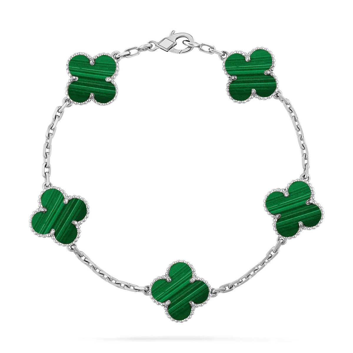 [Polaidi Jewelry] CLOVER 5 MOTIF MALACHITE BRACELET COLLECTION