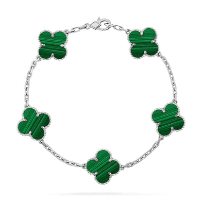 [Polaidi Jewelry] CLOVER 5 MOTIF MALACHITE BRACELET COLLECTION