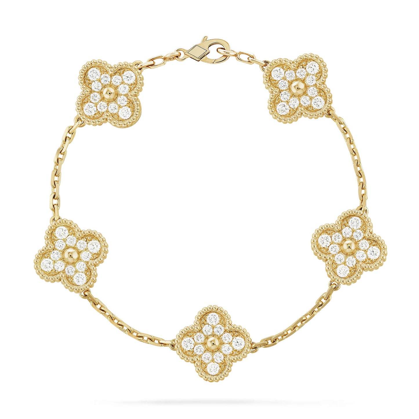 [Polaidi Jewelry] CLOVER 5 MOTIF FULL DIAMOND BRACELET COLLECTION
