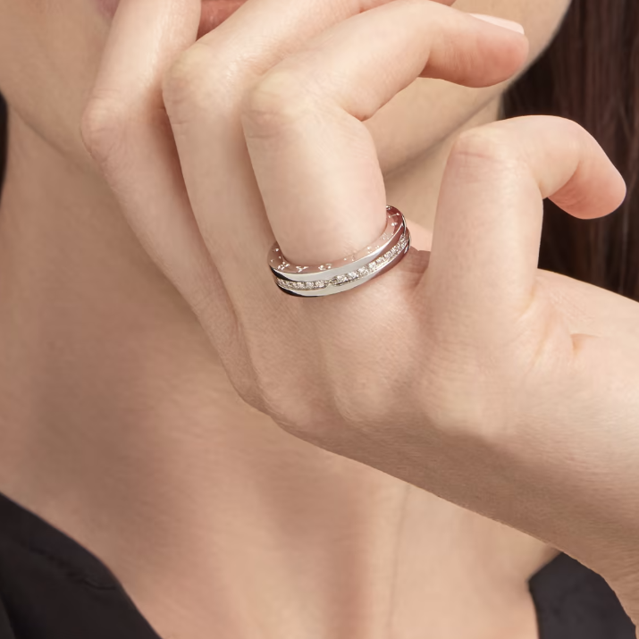 [Polaidi Jewelry]ZERO 1 ONE-BAND PAVED DIAMONDS ON THE SPIRAL RING