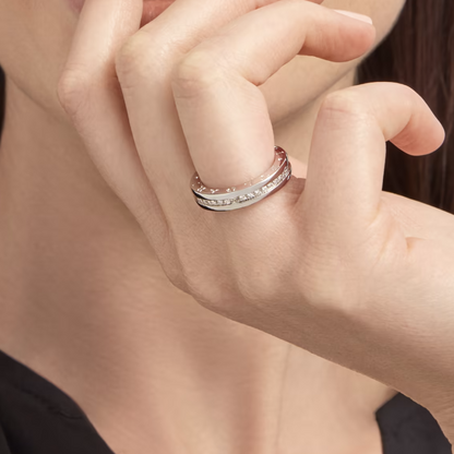 [Polaidi Jewelry]ZERO 1 ONE-BAND PAVED DIAMONDS ON THE SPIRAL RING