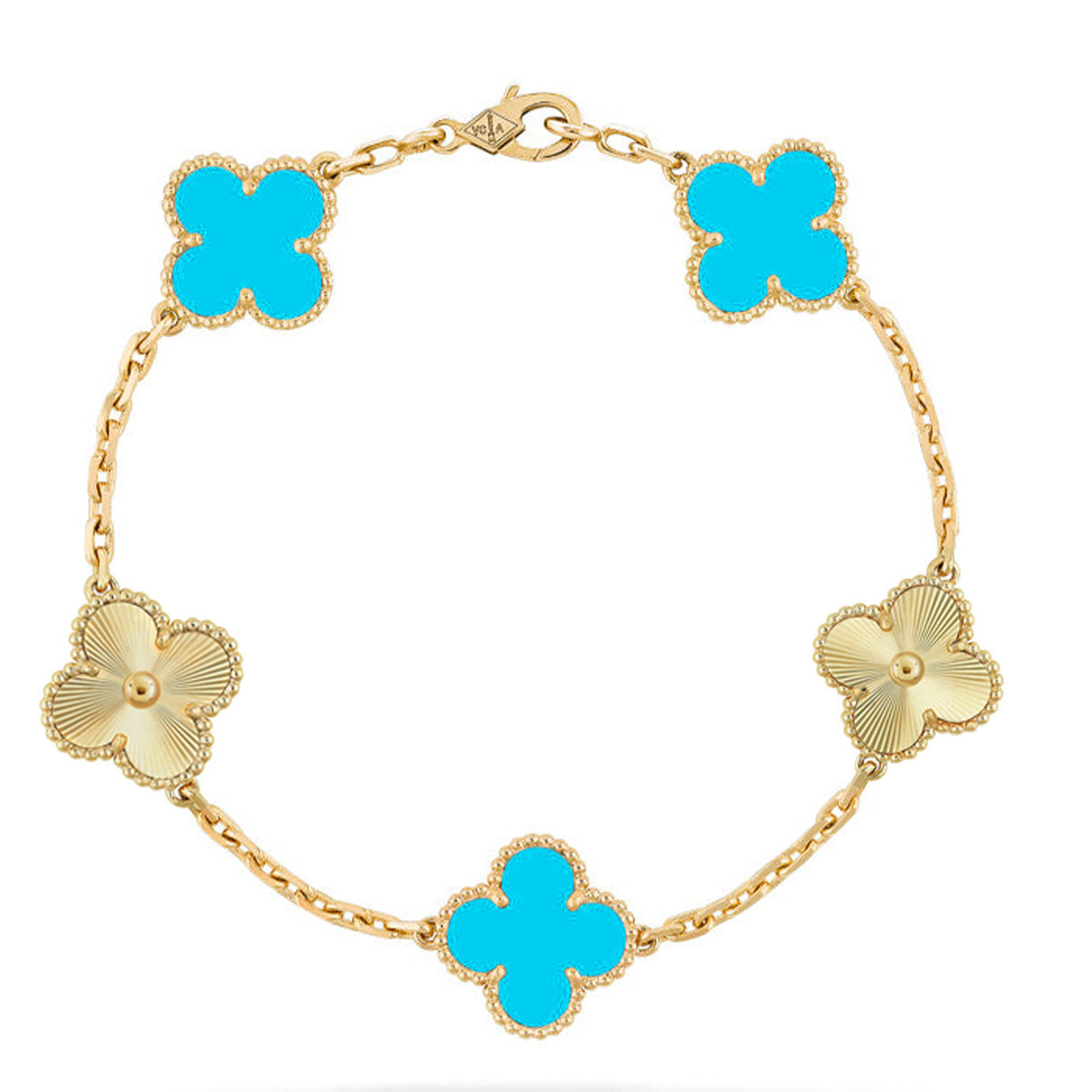 [Polaidi Jewelry] CLOVER 5 MOTIF TURQUOISE BRACELET COLLECTION