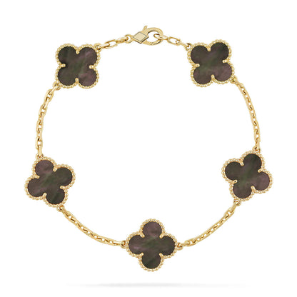 [：Polaidi Jewelry]CLOVER 5 MOTIF GRAY MOP  BRACELET