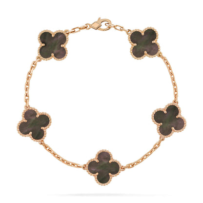 [：Polaidi Jewelry]CLOVER 5 MOTIF GRAY MOP  BRACELET