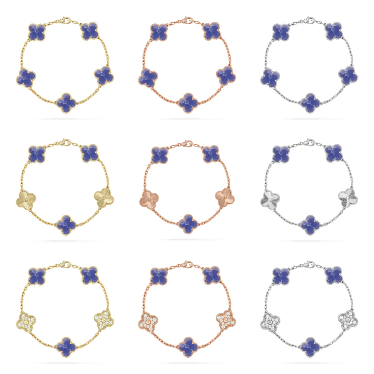 [Polaidi Jewelry]CLOVER 5 MOTIF BLUE VEINS BRACELET COLLECTION