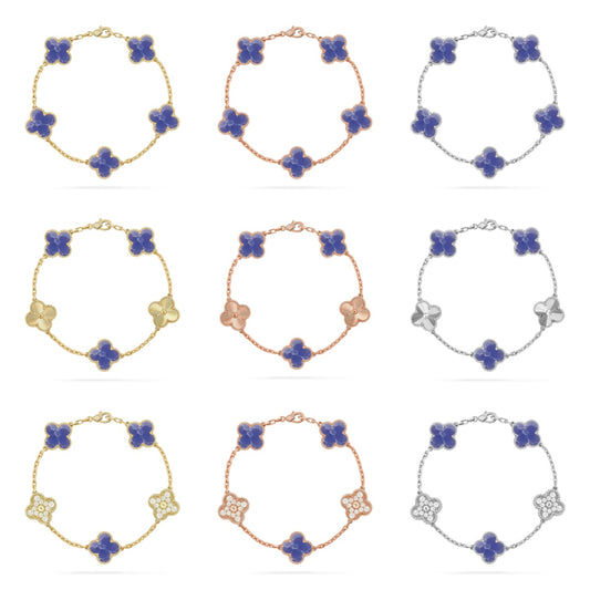 [Polaidi Jewelry]CLOVER 5 MOTIF BLUE VEINS BRACELET COLLECTION