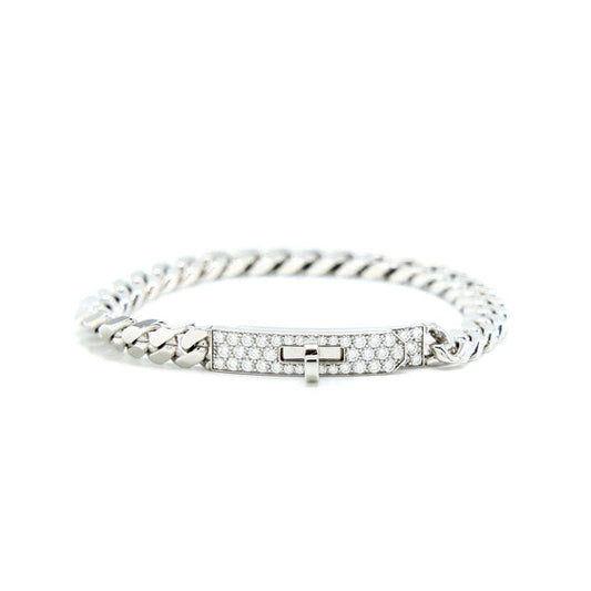 [：Polaidi Jewelry]KELLY CHAIN SILVER DIAMOND BRACELET