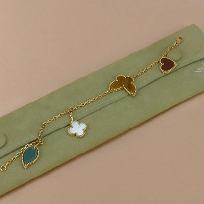 [：Polaidi Jewelry]LUCKY SPRING 5 MOTIF GOLD BRACELET