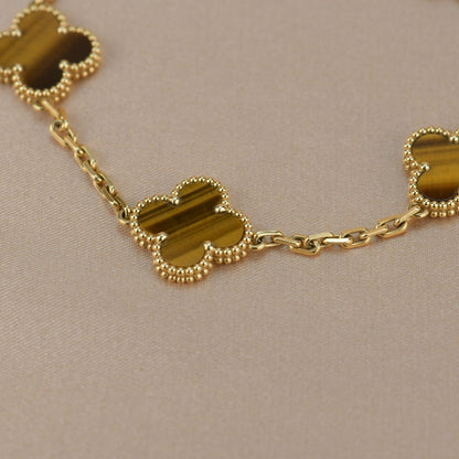 [：Polaidi Jewelry]CLOVER  5 MOTIFS TIGER EYE BRACELET