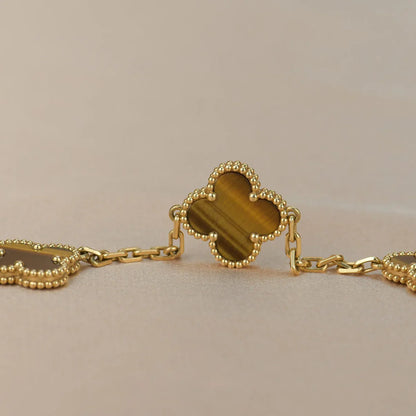 [Polaidi Jewelry] CLOVER 5 MOTIFS TIGER EYE BRACELET COLLECTION