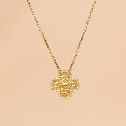 [Polaidi Jewelry]CLOVER 15MM  BRONZING NECKLACE