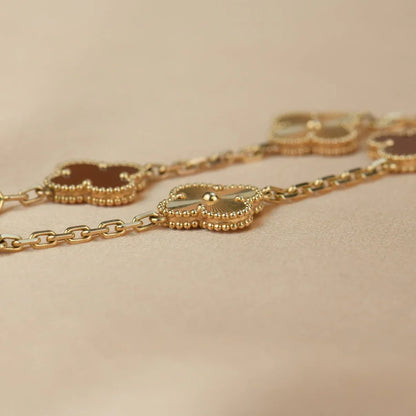 [Polaidi Jewelry] CLOVER 5 MOTIF RED CORNELIAN BRACELET COLLECTION