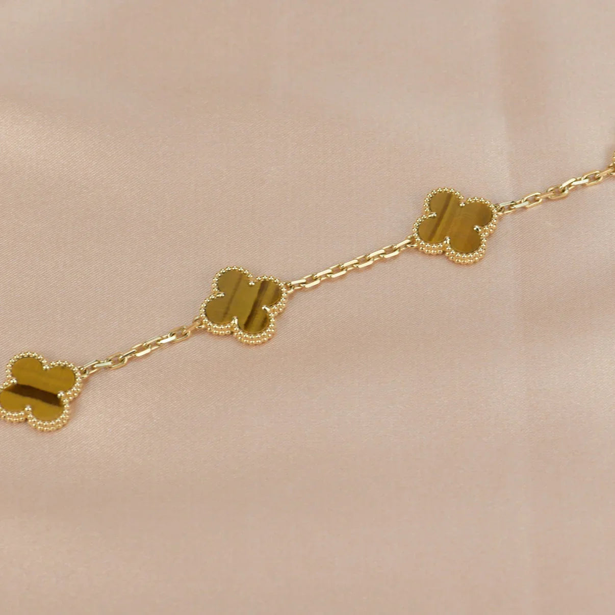 [Polaidi Jewelry] CLOVER 5 MOTIFS TIGER EYE BRACELET COLLECTION