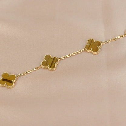 [Polaidi Jewelry] CLOVER 5 MOTIFS TIGER EYE BRACELET COLLECTION