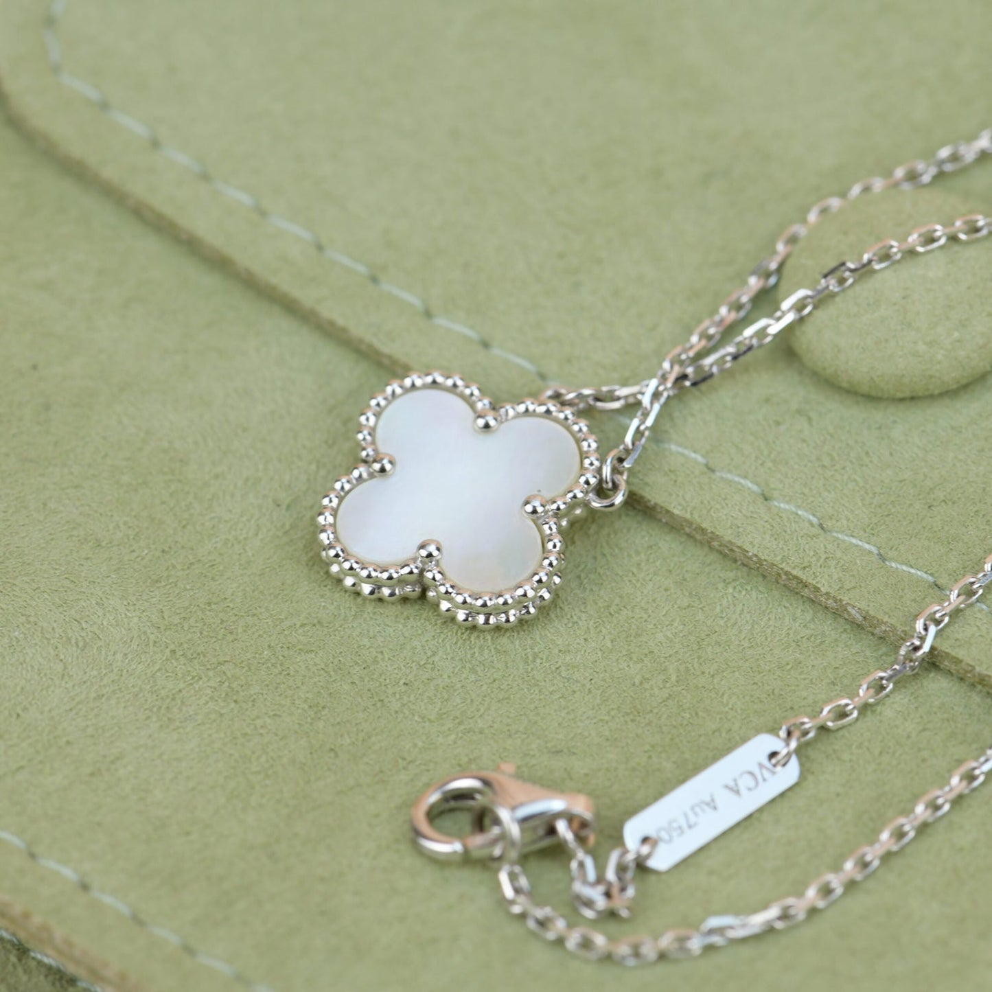 [：Polaidi Jewelry]CLOVER  15MM WHITE MOTHER-OF-PEARL SILVER
