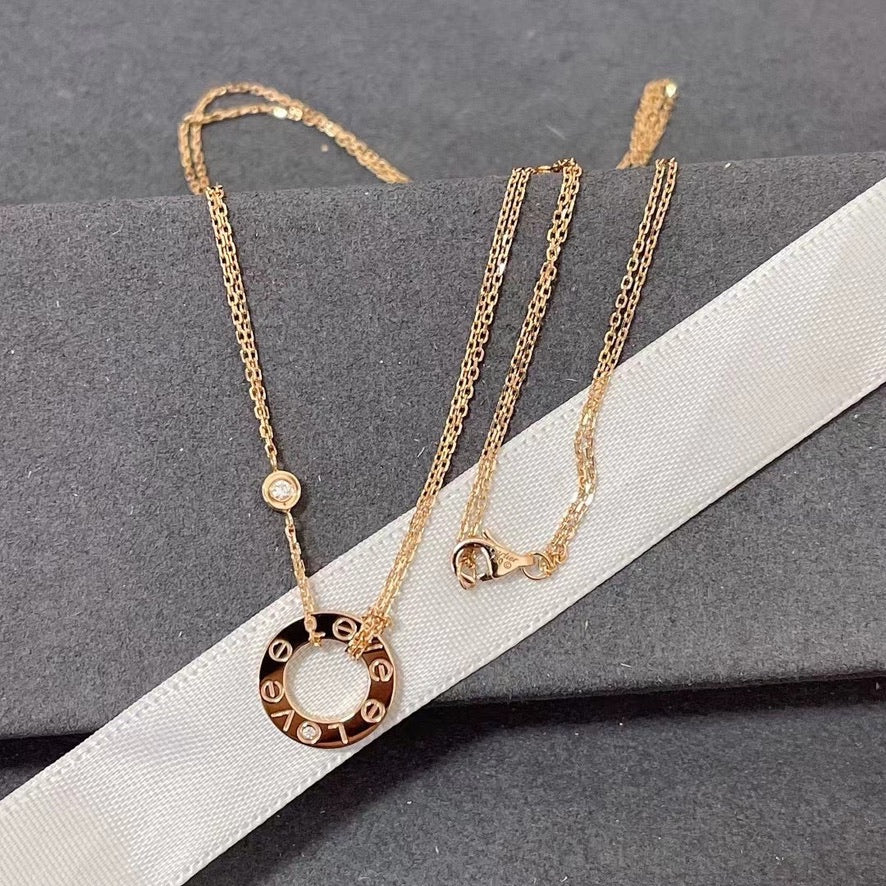 [：Polaidi Jewelry]LOVE NECKLACE 16MM 2 DIAMONDS
