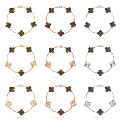 [Polaidi Jewelry] CLOVER 5 MOTIF GRAY MOP BRACELET COLLECTION
