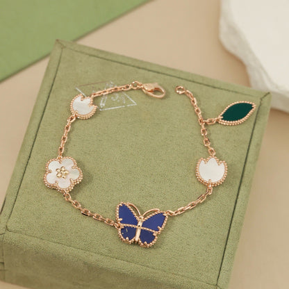 [PolaidiLUCKY SPRING BUTTERFLY 5 MOTIF BRACELET
