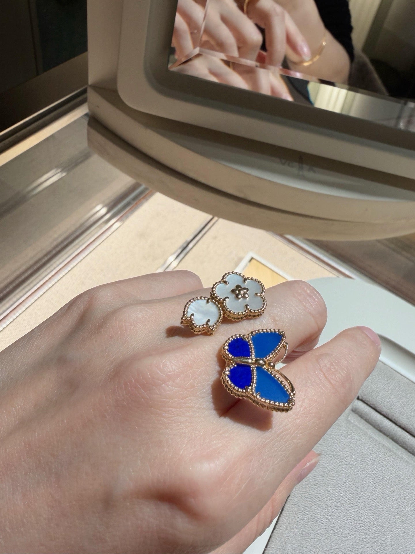 [Polaidi]LUCKY SPRING BUTTERFLY OPEN-FACE RINGS