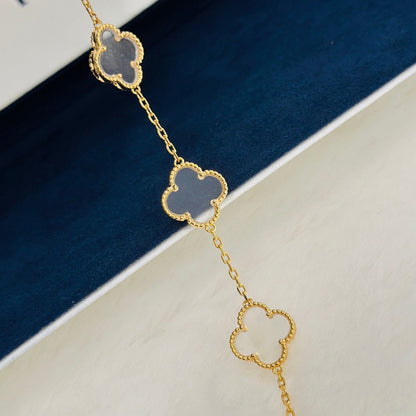 [Polaidi Jewelry]CLOVER 5 MOTIF ROCK CRYSTAL BRACELET