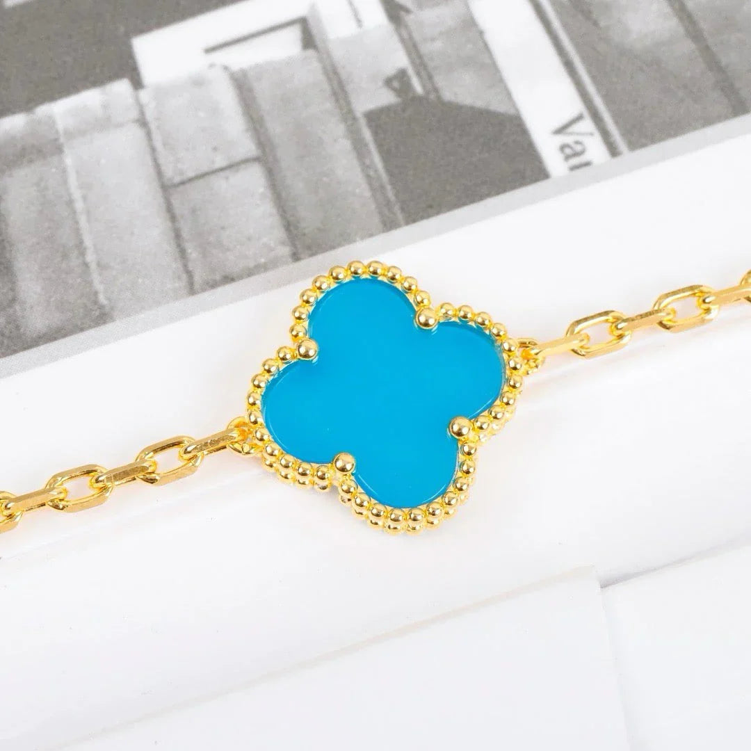 [Polaidi Jewelry] CLOVER 5 MOTIF TURQUOISE BRACELET COLLECTION
