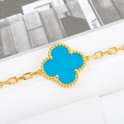 [Polaidi Jewelry] CLOVER 5 MOTIF TURQUOISE BRACELET COLLECTION