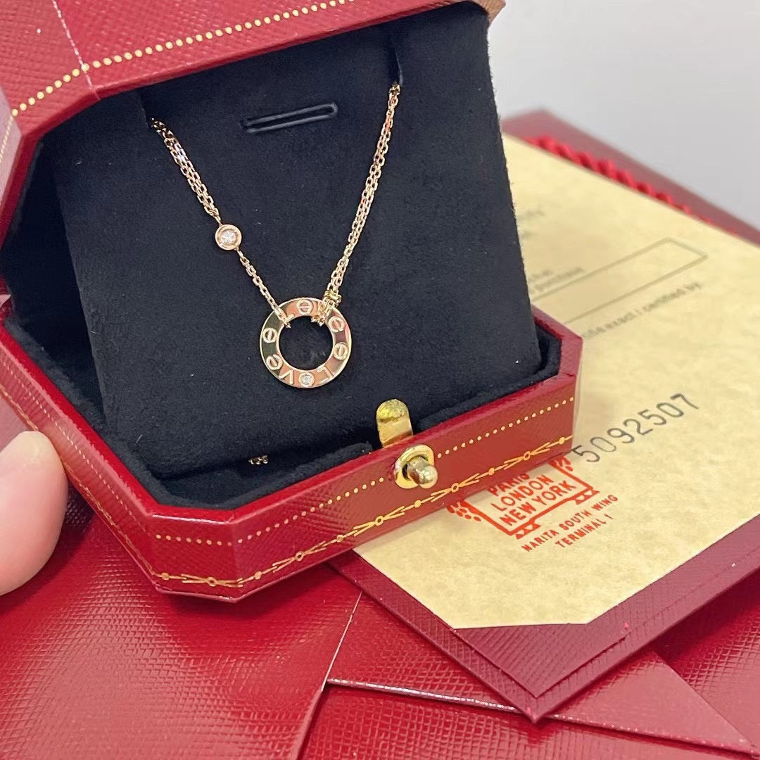 [：Polaidi Jewelry]LOVE NECKLACE 16MM 2 DIAMONDS