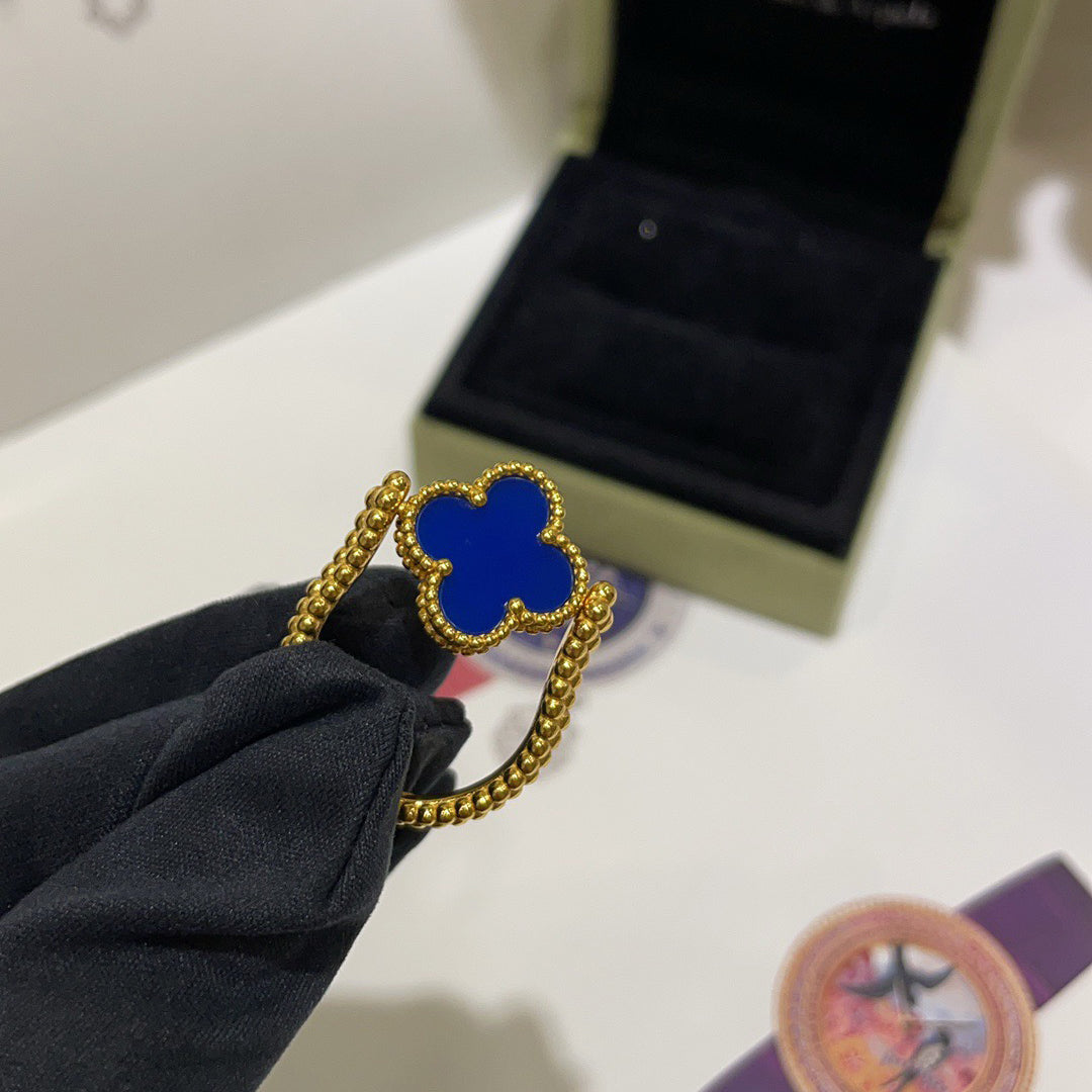 [Polaidi Jewelry]CLOVER RIVERSIBLE BLUE AGATE RING