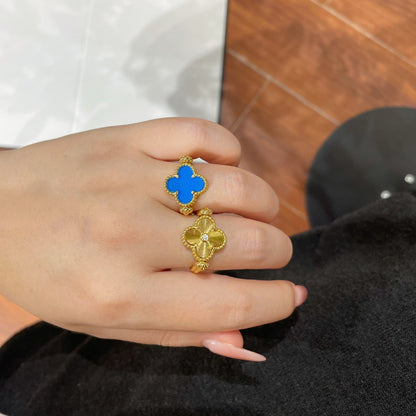 [Polaidi Jewelry]CLOVER RIVERSIBLE BLUE AGATE RING