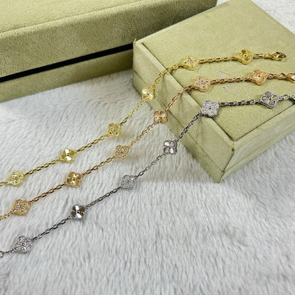 [：Polaidi Jewelry]CLOVER 6 MOTIF DIAMOND LASER BRACELET