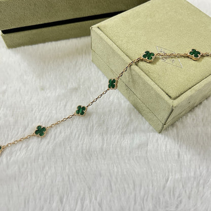 [Polaidi Jewelry]CLOVER 6 MOTIF MALACHITE BRACELET
