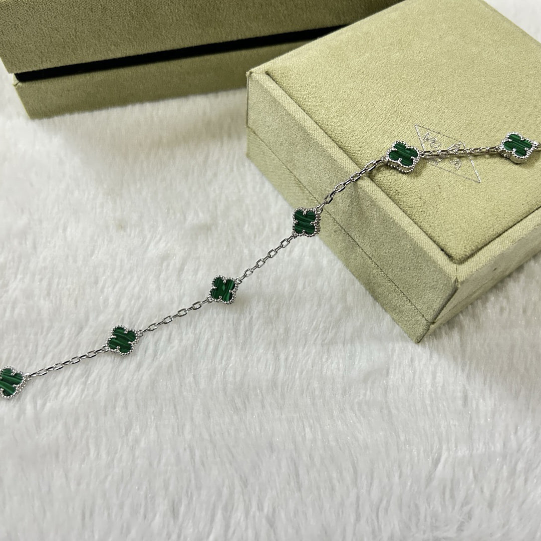 [：Polaidi Jewelry]CLOVER 6 MOTIF MALACHITE BRACELET