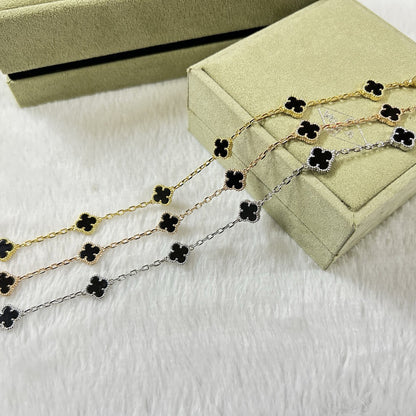 [：Polaidi Jewelry]CLOVER 6 MOTIF  ONYXS BRACELET