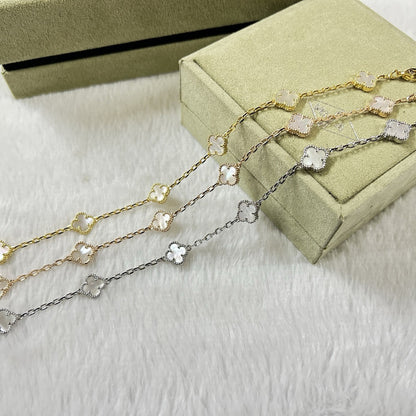 [：Polaidi Jewelry]CLOVER 6 MOTIF WHITE MOP BRACELET