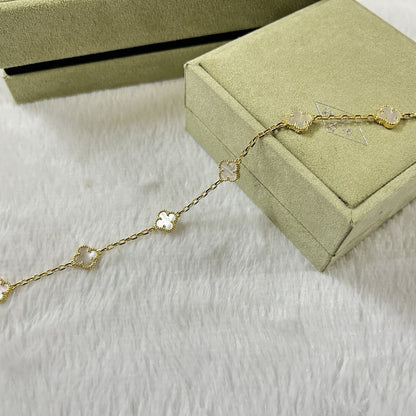 [：Polaidi Jewelry]CLOVER 6 MOTIF WHITE MOP BRACELET
