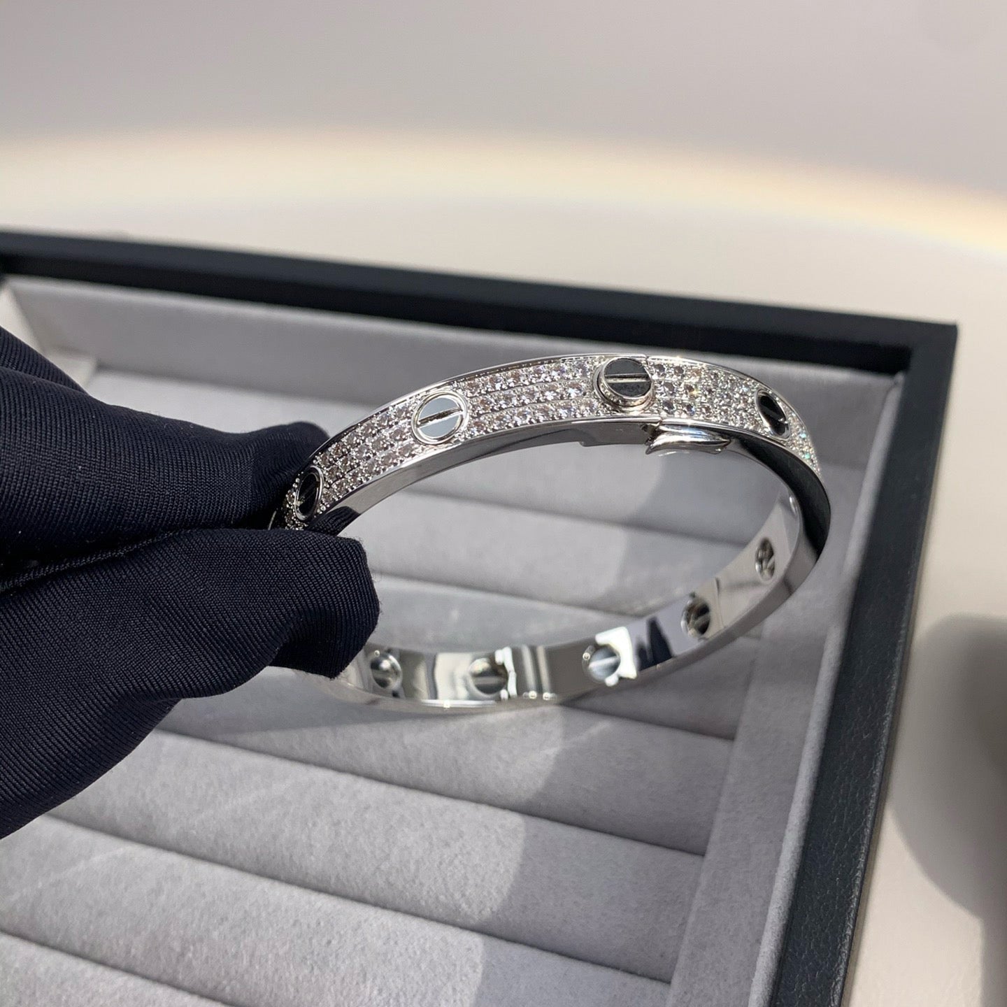 [Polaidi Jewelry]LOVE BRACELET 6.1MM DIAMOND-PAVED CERAMIC