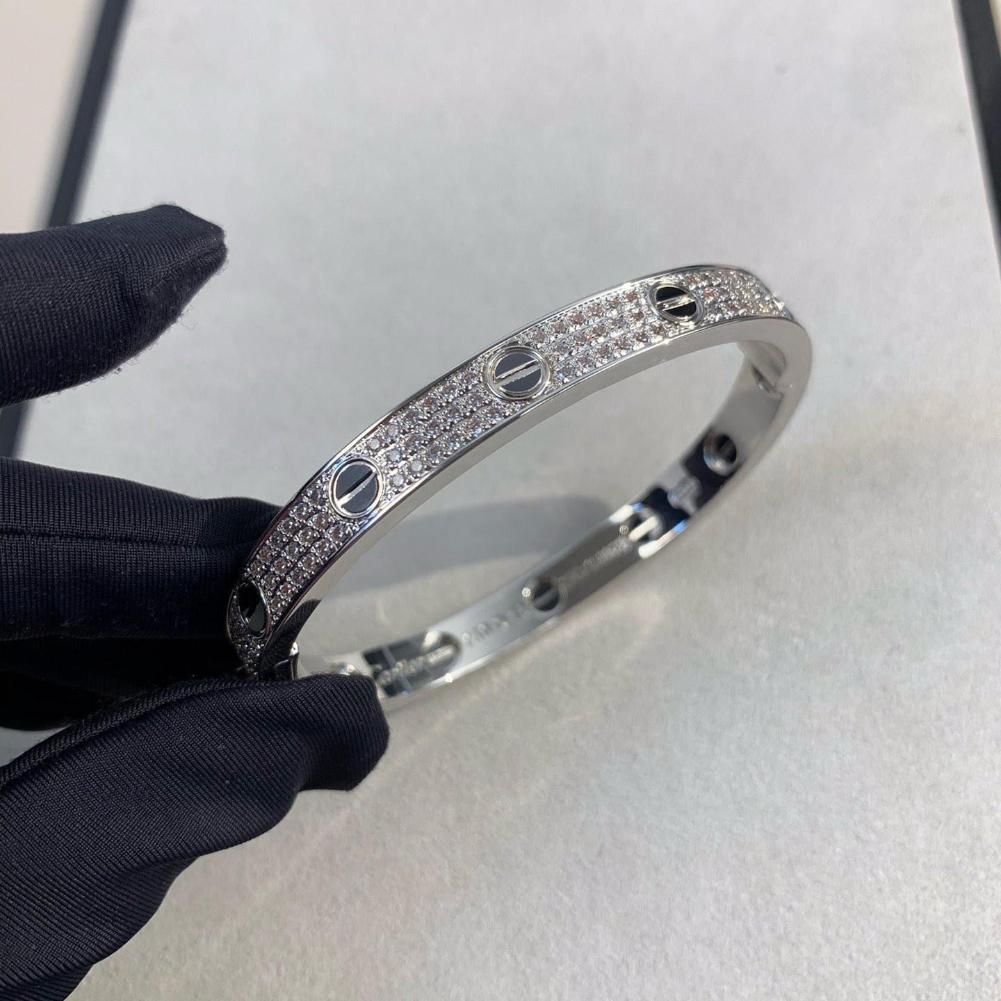 [Polaidi Jewelry]LOVE BRACELET 6.1MM DIAMOND-PAVED CERAMIC
