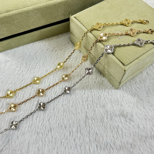 [：Polaidi Jewelry]CLOVER 6 MOTIF DIAMOND BRACELET