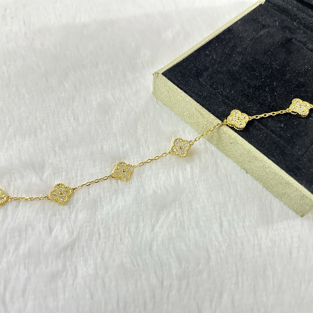 [：Polaidi Jewelry]CLOVER 6 MOTIF DIAMOND BRACELET